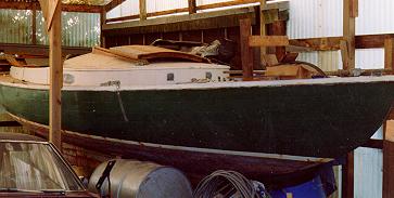 OLD BOAT IN BARN